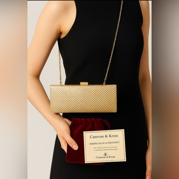 Camrose & Kross JBK Vintage Gold Minaudière Clutch w/ COA & Red Pouch - Picture 12 of 12